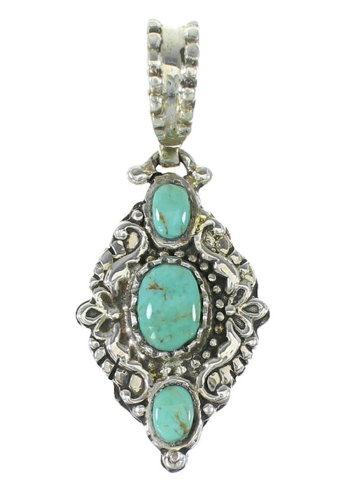 Turquoise And Authentic Sterling Silver Reversible Pendant RX95394