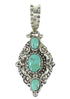 Turquoise And Authentic Sterling Silver Reversible Pendant RX95394