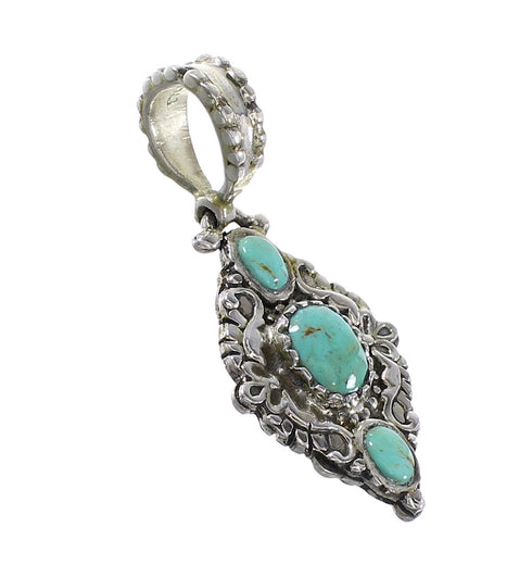 Turquoise And Authentic Sterling Silver Reversible Pendant RX95394