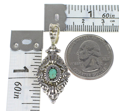Turquoise And Authentic Sterling Silver Reversible Pendant RX95394
