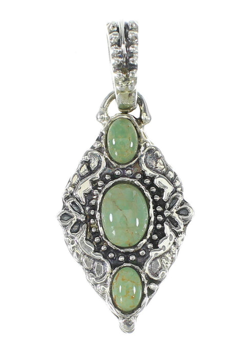 Turquoise Sterling Silver Reversible Southwest Pendant RX95395