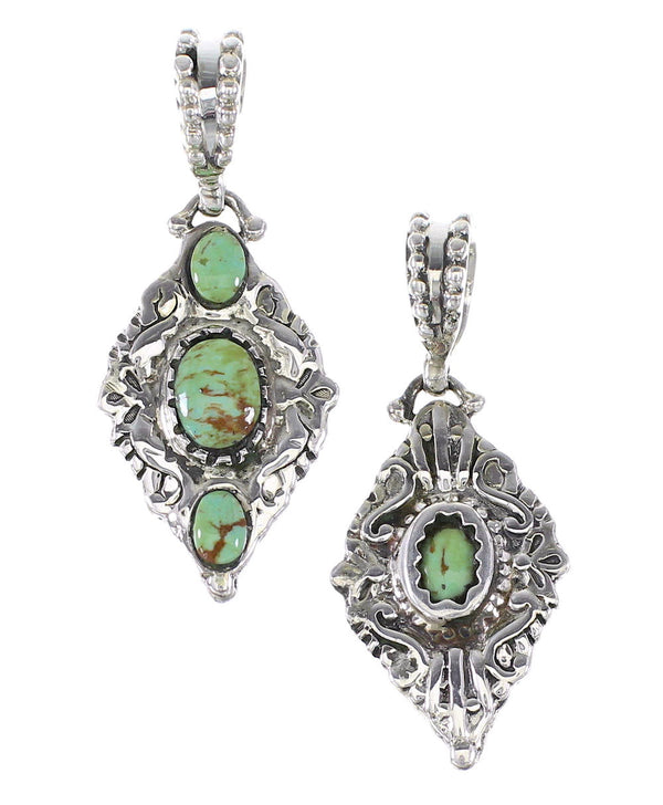 Sterling Silver Turquoise Southwestern Reversible Pendant RX95406