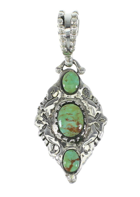 Sterling Silver Turquoise Southwestern Reversible Pendant RX95406