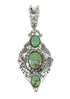 Sterling Silver Turquoise Southwestern Reversible Pendant RX95406