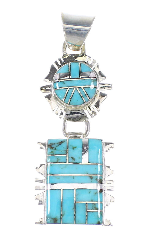 Turquoise Silver Jewelry Southwestern Pendant AX95295