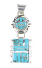 Turquoise Silver Jewelry Southwestern Pendant AX95295