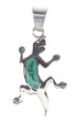 Sterling Silver Turquoise Inlay Lizard Jewelry Pendant AX95315