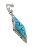Turquoise Southwest Jewelry Authentic Sterling Silver Pendant AX95326