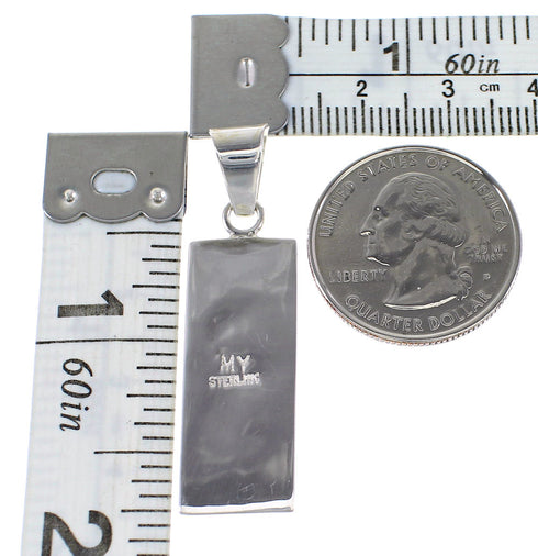 Southwestern Authentic Sterling Silver Turquoise Pendant AX95450