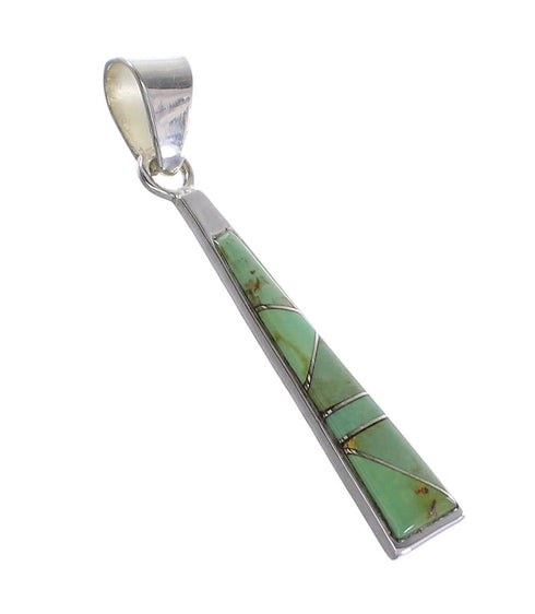 Turquoise Inlay Southwest Jewelry Genuine Sterling Silver Pendant AX95503
