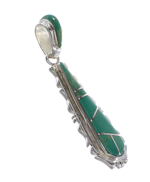 Sterling Silver Turquoise Inlay Pendant AX95512