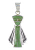 Turquoise Inlay Genuine Sterling Silver Southwestern Pendant AX95533