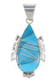 Turquoise Inlay Jewelry Genuine Sterling Silver Pendant AX95565