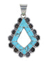 Turquoise Inlay Genuine Sterling Silver Southwest Jewelry Pendant AX96479