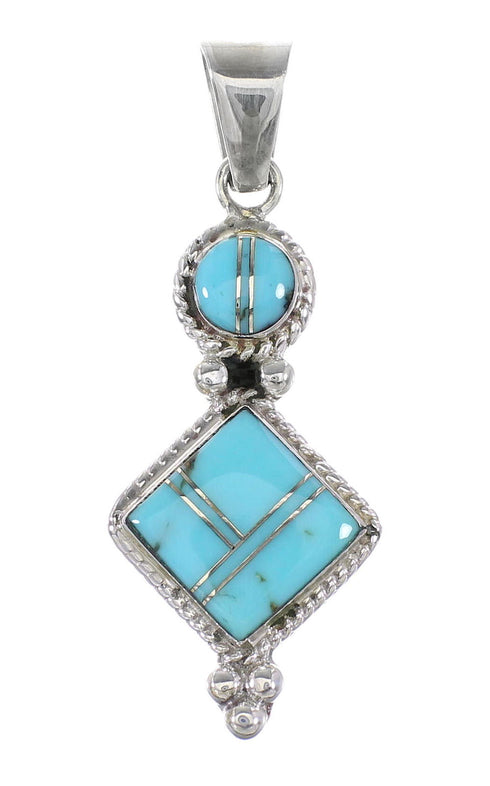 Turquoise Inlay Silver Jewelry Pendant AX96546