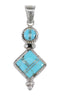 Turquoise Inlay Silver Jewelry Pendant AX96546