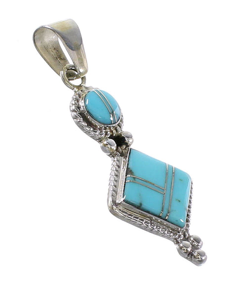 Turquoise Inlay Silver Jewelry Pendant AX96546