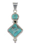 Turquoise Inlay Silver Jewelry Southwest Pendant AX96547