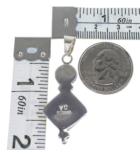 Turquoise Inlay Silver Jewelry Southwest Pendant AX96547