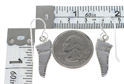 Sterling Silver Turquoise Inlay Southwestern Hook Dangle Earrings AX95836