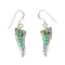 Silver Turquoise Inlay Southwestern Hook Dangle Earrings AX95837