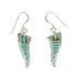 Silver Turquoise Inlay Southwestern Hook Dangle Earrings AX95837