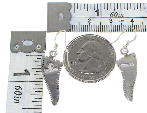 Silver Turquoise Inlay Southwestern Hook Dangle Earrings AX95837