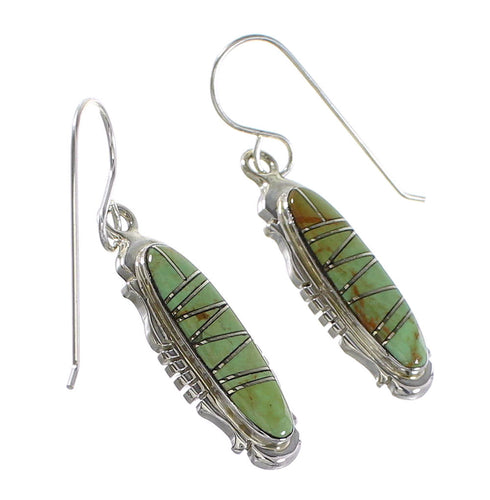 Turquoise Silver Jewelry Hook Dangle Earrings AX95860