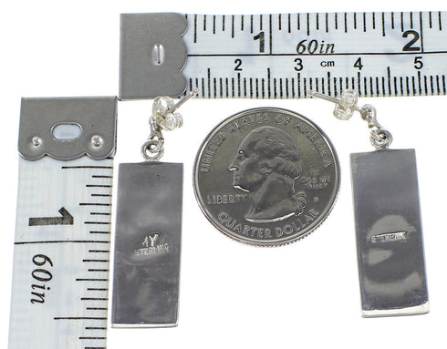 Turquoise Southwest Authentic Sterling Silver Post Dangle Earrings AX95973