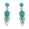 Southwestern Sterling Silver Turquoise Post Dangle Earrings AX95985