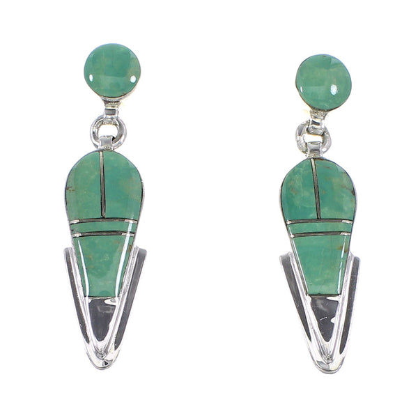 Sterling Silver Southwest Turquoise Post Dangle Earrings AX95987