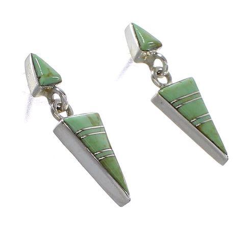 Turquoise Inlay Jewelry Silver Post Dangle Earrings AX95997