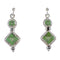 Authentic Sterling Silver Turquoise Inlay Post Dangle Earrings AX96012