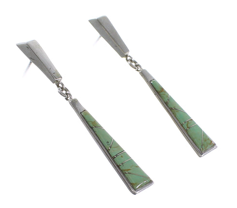 Turquoise Genuine Sterling Silver Post Dangle Earrings AX96045