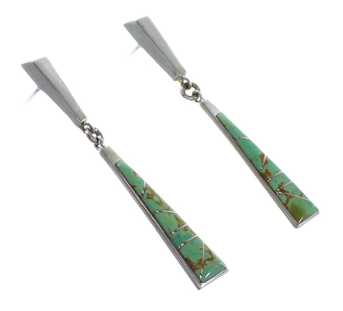 Turquoise Southwestern Jewelry Genuine Sterling Silver Post Dangle Earrings AX96049