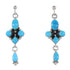 Turquoise Authentic Sterling Silver Southwest Post Dangle Earrings AX95767