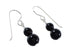 Navajo Onyx Silver Bead Hook Dangle Earrings AX95937