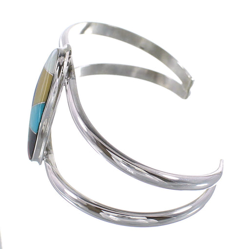 Multicolor Genuine Sterling Silver Cuff Bracelet Jewelry RX95885