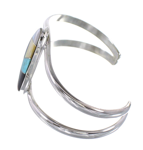 Multicolor Sterling Silver Southwest Cuff Bracelet Jewelry RX95888