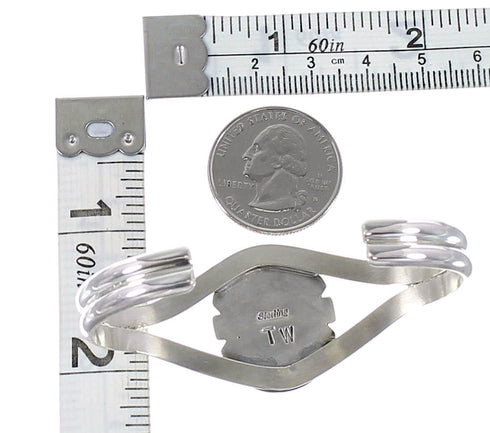 Southwest Genuine Sterling Silver Multicolor Cuff Bracelet RX95931