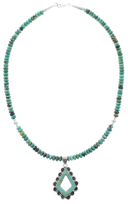 Turquoise Southwest Genuine Sterling Silver Necklace Set AX96118