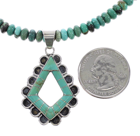 Turquoise Southwest Genuine Sterling Silver Necklace Set AX96118