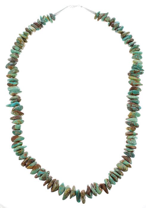 Kingman Turquoise Sterling Silver Bead Necklace AX96139