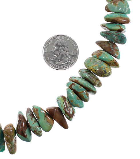 Kingman Turquoise Sterling Silver Bead Necklace AX96139