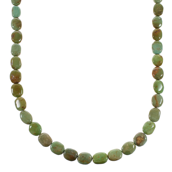 Kingman Turquoise Genuine Sterling Silver Southwestern Bead Necklace AX96150