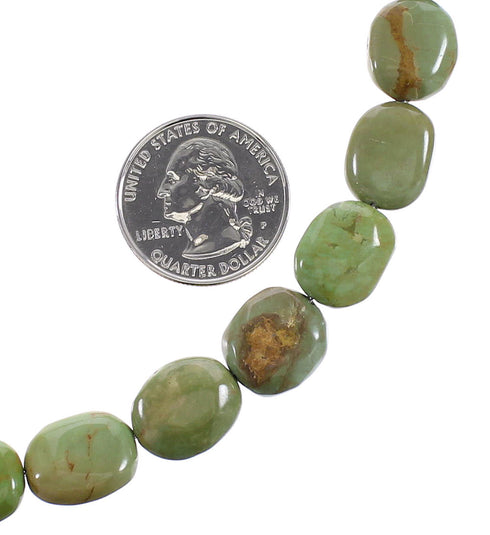 Kingman Turquoise Genuine Sterling Silver Southwestern Bead Necklace AX96150