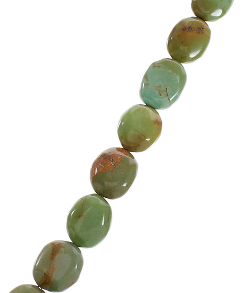 Kingman Turquoise Genuine Sterling Silver Southwestern Bead Necklace AX96150