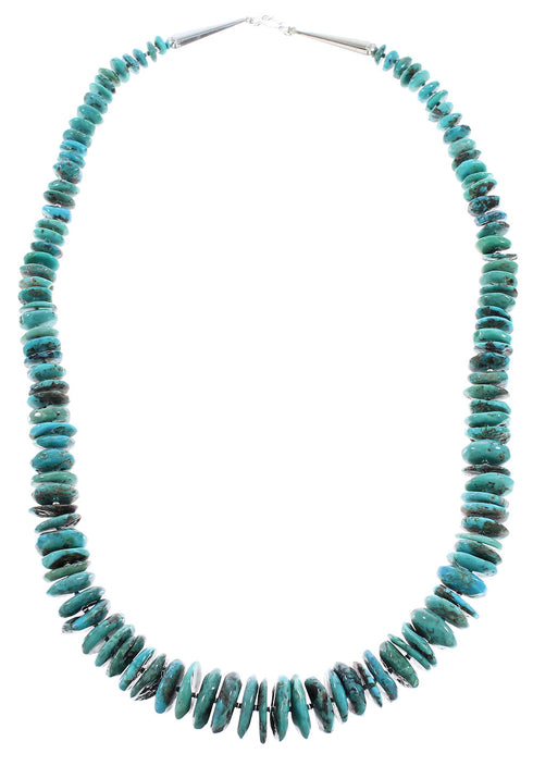 Turquoise Navajo Silver Jewelry Bead Necklace AX96502