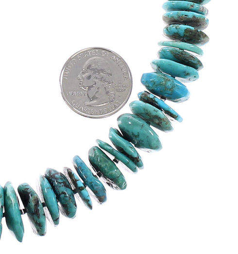 Turquoise Navajo Silver Jewelry Bead Necklace AX96502