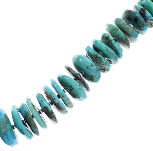 Turquoise Navajo Silver Jewelry Bead Necklace AX96502
